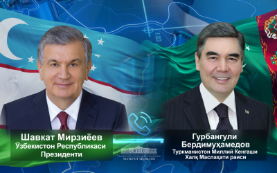 Президент Узбекистана провел телефонный разговор с Председателем Халк Маслахаты Милли Генгеша Туркменистана