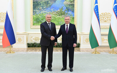 Президент Республики Узбекистан провел встречу с Председателем Государственной Думы России