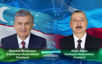Главы Узбекистана и Азербайджана обсудили вопросы дальнейшего расширения взаимовыгодного сотрудничества