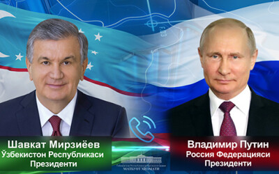 Rossiya Prezidenti O‘zbekiston yetakchisini saylovdagi g‘alabasi bilan tabrikladi