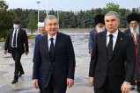 Uzbekistan, Turkmenistan Presidents visit the Turkmenbashi Ruhy Complex